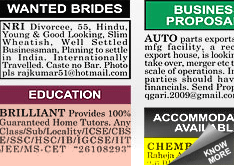 Deccan Chronicle Situation Wanted display classified rates
